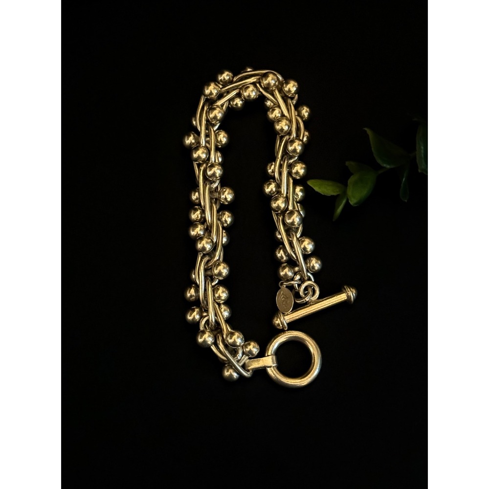 Silpada Sterling Silver Multi Strand Bead Toggle Bracelet 8.5 Inch 75.1g B1266 - Picture 4 of 8